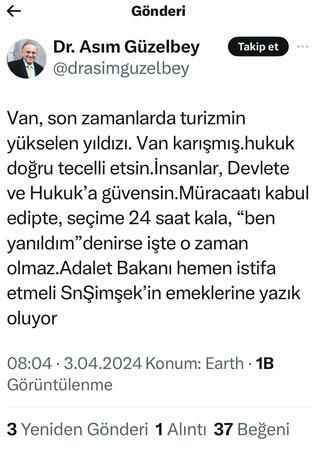 Asım Güzelbey: Adalet Bakanı'nı istifaya çağırdı